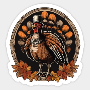 Thanksgiving Turkey Pilgrim Sticker